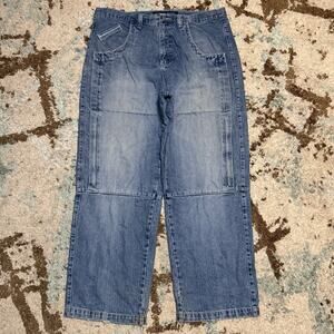 Vintage Koman Jeans Double Knee Baggy Size 38x31 Y2K